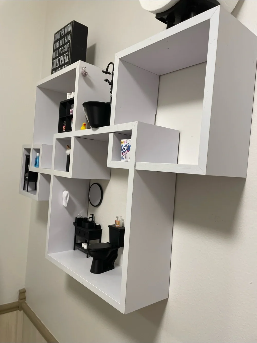 Minimalist White Wall Shelf Display - Modern Home Wall Decor